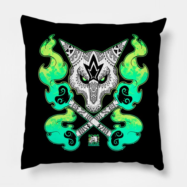 Tribal Skull Pillow by Darksilvania