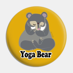 Yoga bear in grey Pin