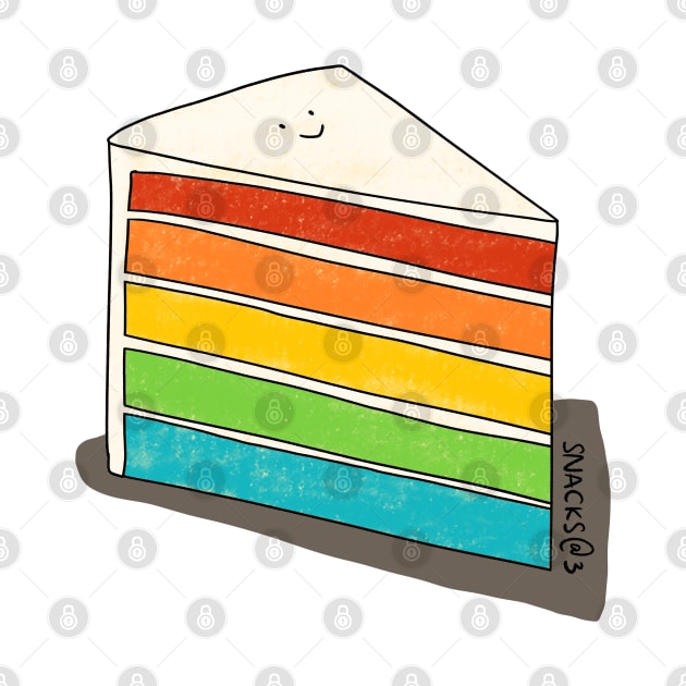 A slice of rainbow cake by Snacks At 3