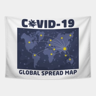 Global Spread Map of Covid-19 Tapestry