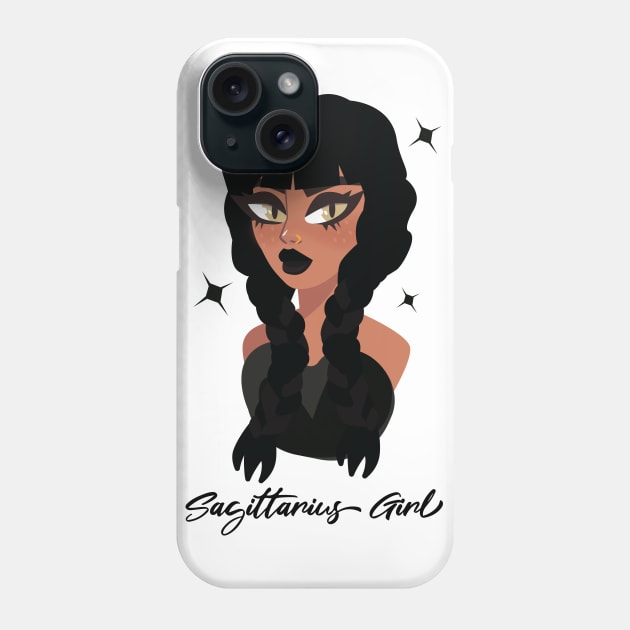 Sagittarius Girl Zodiac Sign Astrology Phone Case by Science Puns