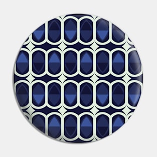 Retro Inspired Sapphire Blue Pattern Pin