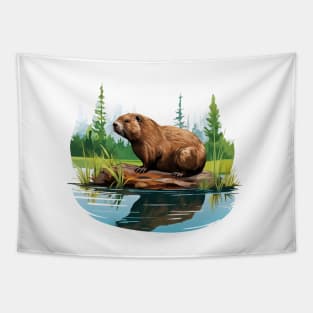 I Love Beaver Tapestry