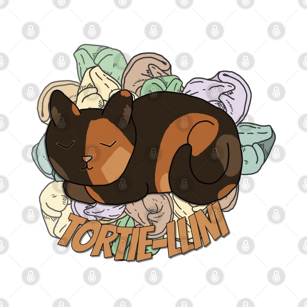 Tortie Pun: tortellini by nonbeenarydesigns