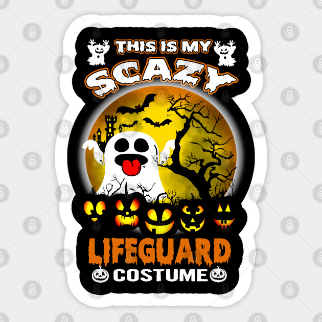 This Is My Scary Lifeguard Costume Halloween Lifeguard Halloween Gift Sticker Teepublic