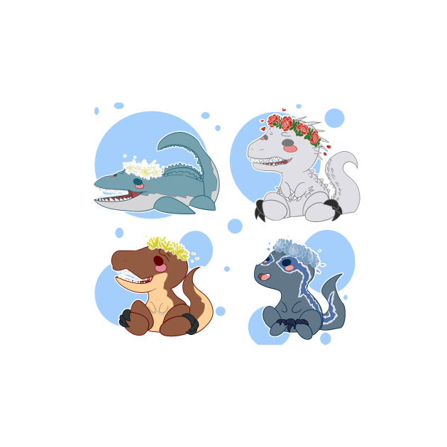 Chibi Jurassic World Dinos by kelsmister