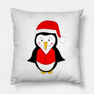 MERRY Christmas Funny Penguin. Pillow