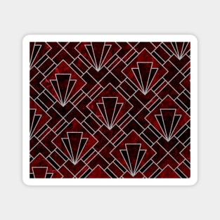 Red Ruby and Silver Art Deco Magnet