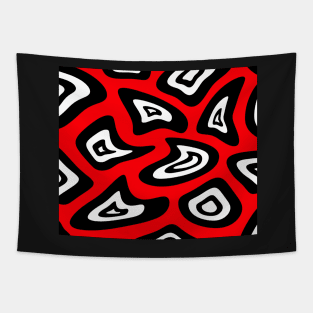 Abstract geometric pattern - red, black and white. Tapestry