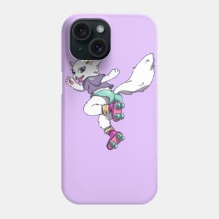 a cat on roller skates Phone Case