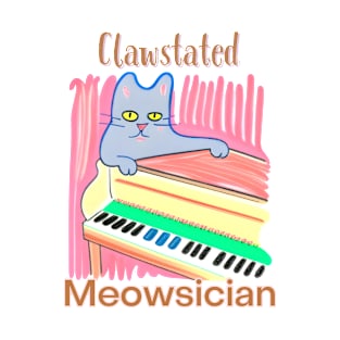 Cat meowsician piano hand drawn T-Shirt