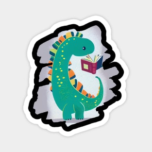 Cute Dinosaur Book Reading Magnet