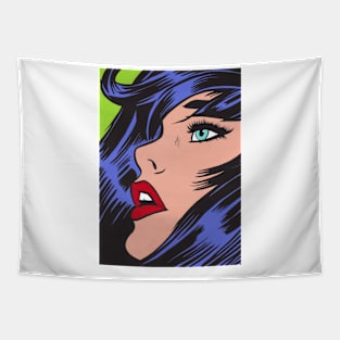 Comic Pop Art Woman Tapestry