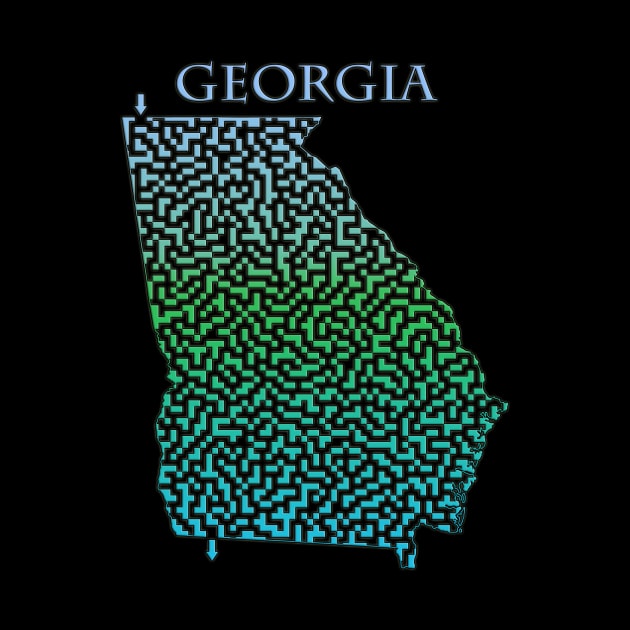 Georgia State Outline Maze & Labyrinth by gorff