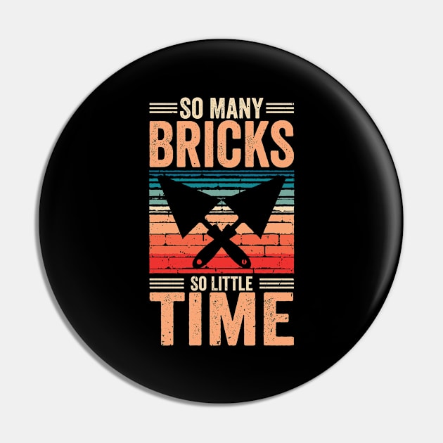 Brick Mason Bricklaying Builder Bricks Pin by Tom´s TeeStore