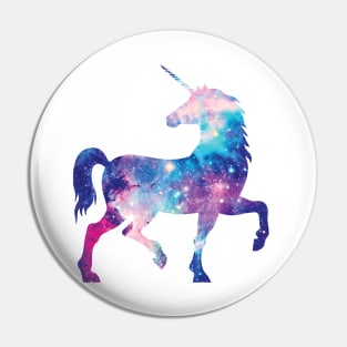 Cosmic watercolor unicorn Pin