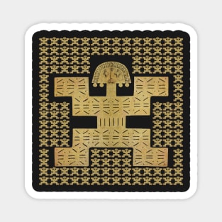 Digital Rendering of a Pre-Columbian Pectoral Pattern in Gold Leaf on Black Magnet