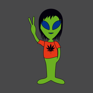 Peace Alien - Marijuana Friend T-Shirt T-Shirt