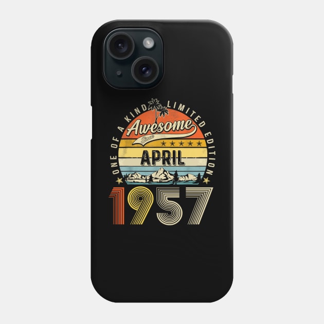 Awesome Since April 1957 Vintage 66th Birthday Phone Case by PlumleelaurineArt