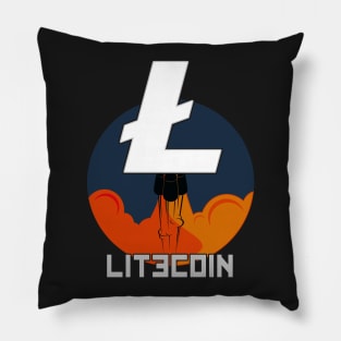 Rocket to The Moon : Litecoin Edition Pillow