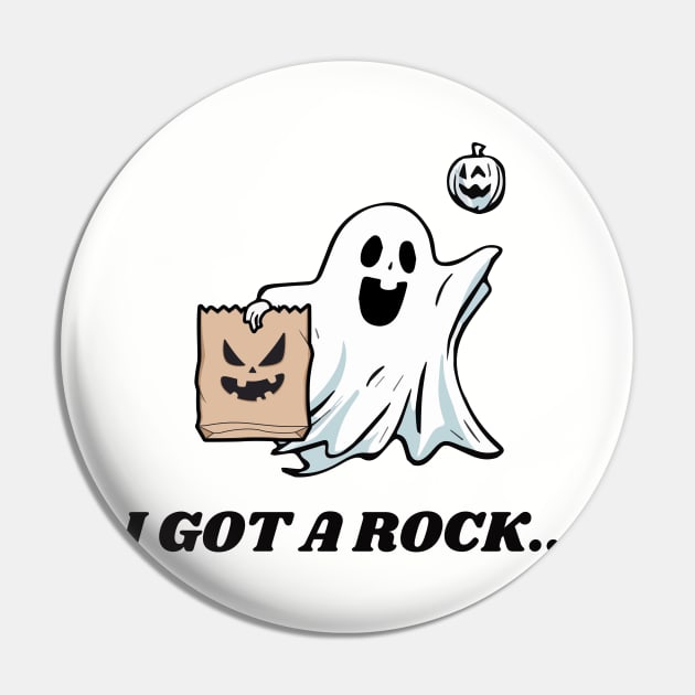 I Got A Rock Funny Halloween Pin by Tidio Art