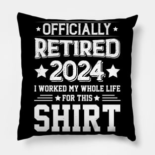 Officially Retired 2024 Retirement Pillow