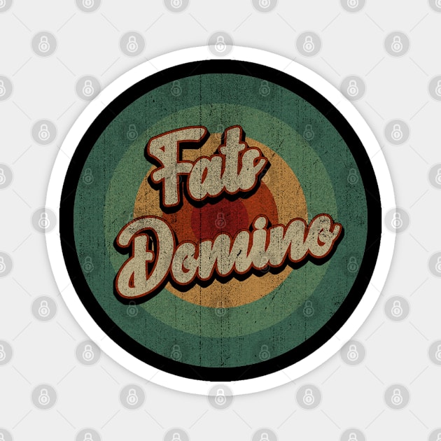 Circle Retro Vintage Fats Domino Magnet by Jokowow