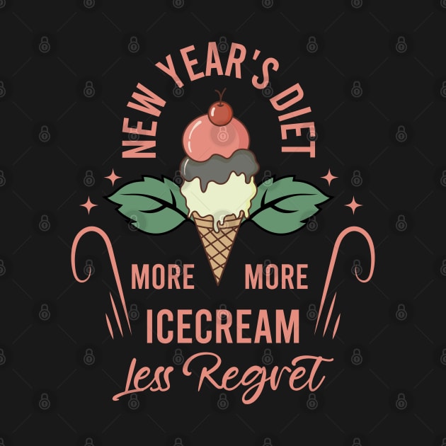 New Years Diet More Ice cream Less Regret by VecTikSam