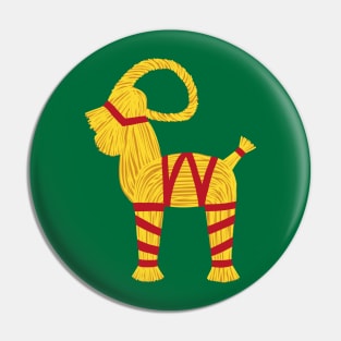 Yule Goat Straw Ornament Pin