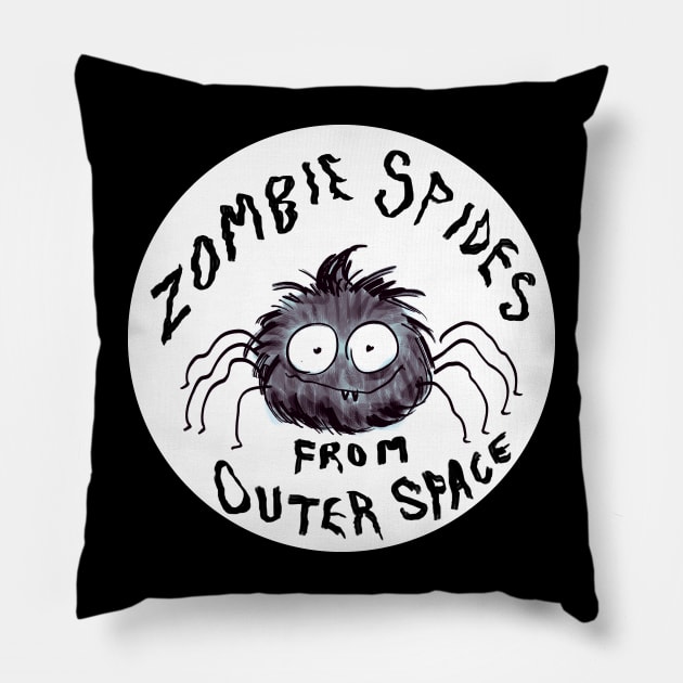 Zombie Spiders From Outer Space Buddy Pillow by Groovy Ghoul