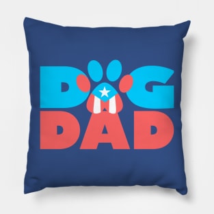 Puerto Rico Dog Dad Flag Pet Paw Boricua Pillow