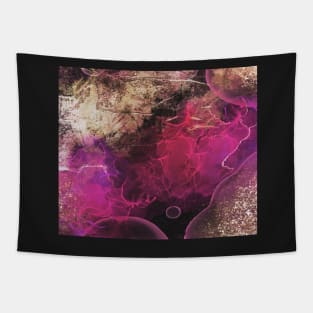 Abstract ink and gold foil Tapestry