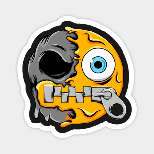 Zipper-Mouth Zombie Emoji Magnet