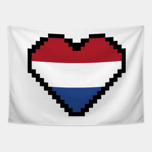 Dutch Flag Pixel Art, Flag of the Netherlands pixel art Tapestry