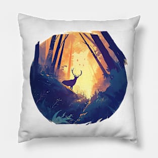 deer in forest Pillow