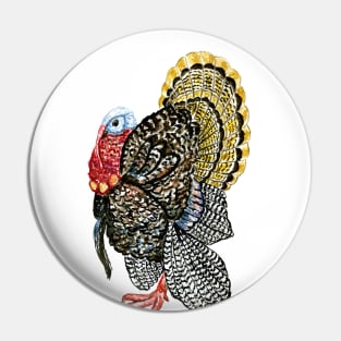 Turkey bird art Pin