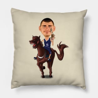 Caricature of Nikola Jokic Pillow