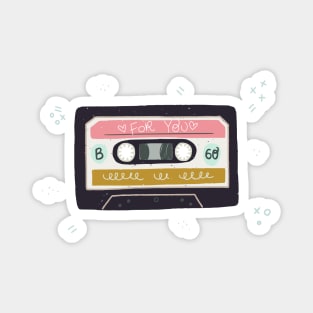 Old cassette tapes pattern Magnet