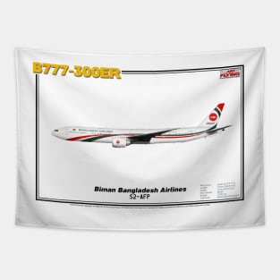 Boeing B777-300ER - Biman Bangladesh Airlines (Art Print) Tapestry