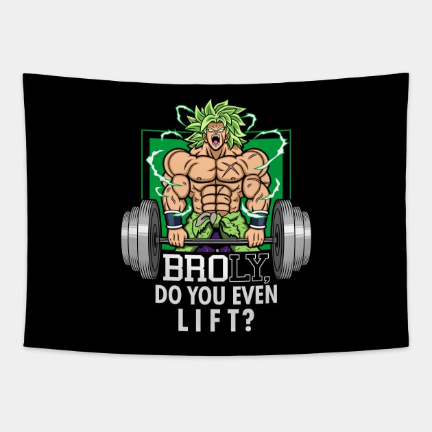 Brolifting Anime Gym Lifting Legendary Warrior Workout Meme Tapestry by BoggsNicolas