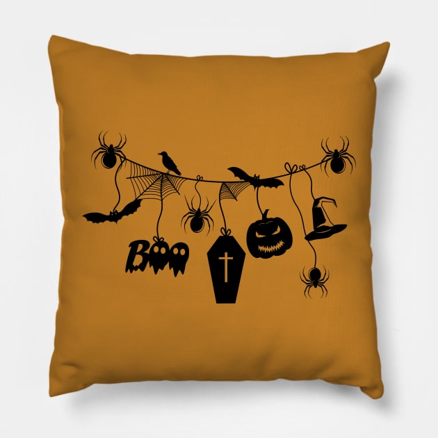 Happy Halloween Pillow by Merilinwitch