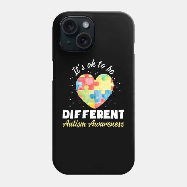 It's ok to be different autism awareness Phone Case by rezaabolghasemitam