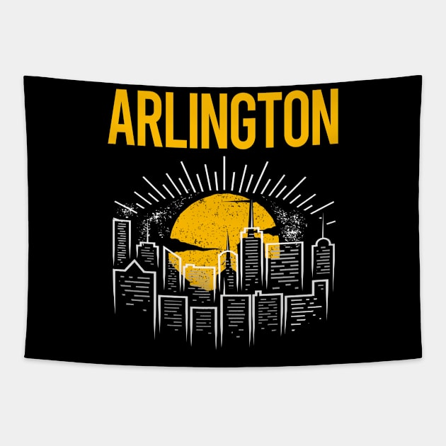 Yellow Moon Arlington Tapestry by flaskoverhand