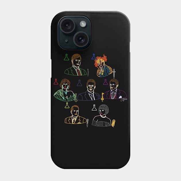 Clue Characters - Neon Portraits Phone Case by SpectreSparkC