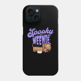 Funny Cute spooky weenie Doxie Dachshund with candy from Halloween trick or treats tee Phone Case