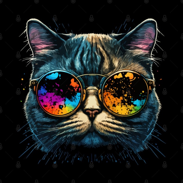 funny cat face with funky glasses by FunnyZone