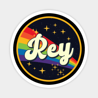 Rey // Rainbow In Space Vintage Style Magnet