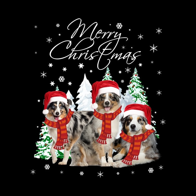 Australian Shepherd Christmas Tshirt Funny Xmas Gifts by MarrinerAlex