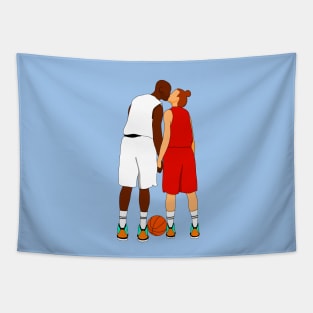 Basketball couple Tapestry