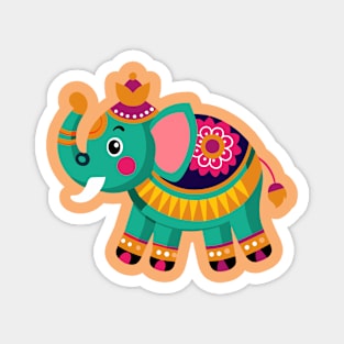 Colorful Ornamental Elphant Kids Magnet